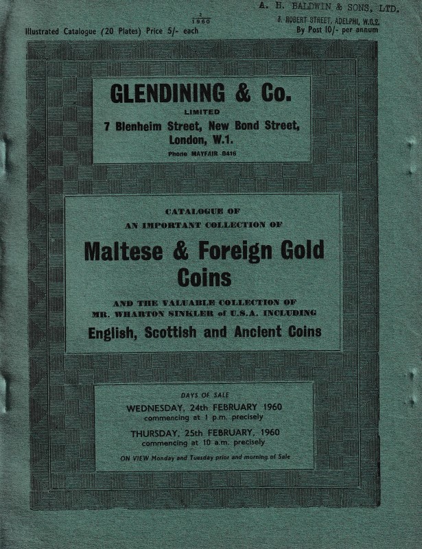 Glendining & Co., Catalogue of an Important Collection of Maltese & Foreign Gold...