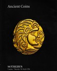 Sotheby’s. Ancient Coins. London, 7 March 1996. Softcover, 273 lots, b/w plates, including prices realized. Good condition
