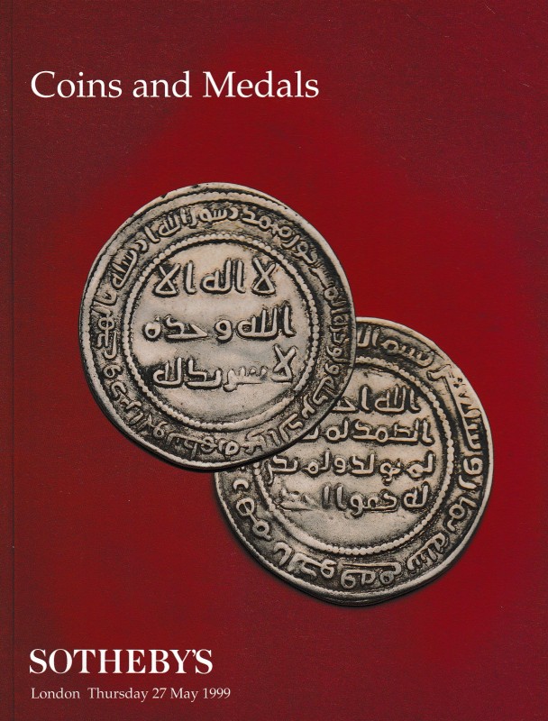 Sotheby’s. Coins and Medals. London, 27 May 1999. Softcover, 599 lots, b/w plate...