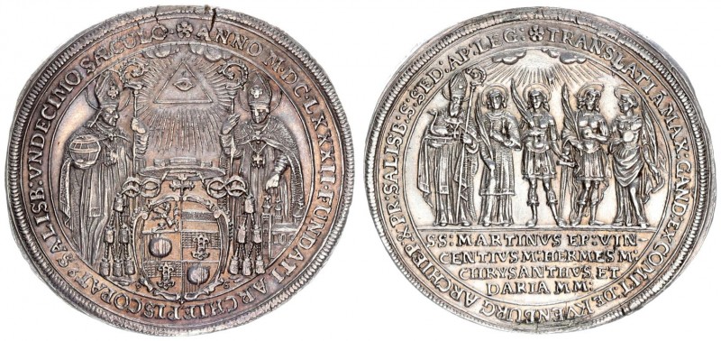 Austria Salzburg 1 Thaler MDCLXXXII (1682) 1100th Year of the Bishopric. Maximil...