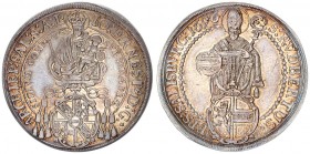 Austria Salzburg 1 Thaler 1696/5 Johann Ernst(1687-1709). Averse: Madonna and child above Cardinals' hat and shield. Averse Legend: IO: ERNEST: D:G: ....