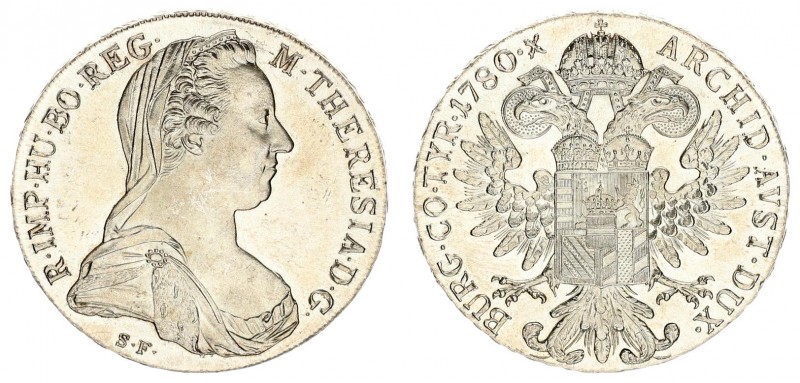 Austria 1 Thaler 1780 SF. Vienna. Maria Theresia(1740-1780). Av: R.IMP.HU. BO.RE...