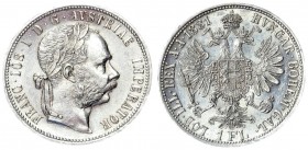 Austria 1 Florin 1881 Vienna. Franz Joseph I (1848-1916). Averse: Laureate head right. Reverse: Crowned imperial double eagle. Silver. KM 2222
