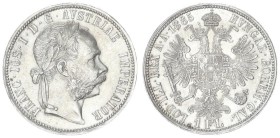 Austria 1 Florin 1885 Vienna. Franz Joseph I (1848-1916). Averse: Laureate head right. Reverse: Crowned imperial double eagle. Silver. KM 2222