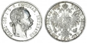 Austria 1 Florin 1888 Vienna. Franz Joseph I (1848-1916). Averse: Laureate head right. Reverse: Crowned imperial double eagle. Silver. KM 2222