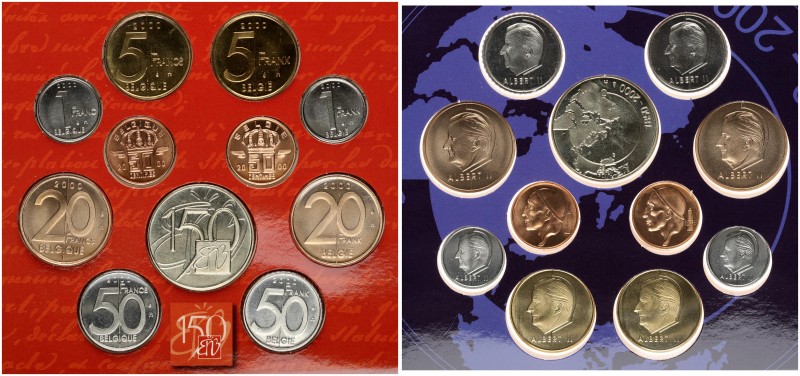 Belgium 153 Francs 2000 National Bank in Belgium(1850-2000) coin set. 0.01-150 F...