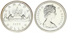 Canada 1 Dollar 1972 Averse: Smaller young bust right. Reverse: Voyageur. Silver. KM 64.2a