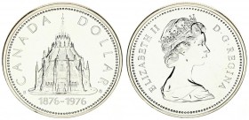Canada 1 Dollar 1976 (1876-1976). Averse: Young bust right. Reverse: Library building dates below denomination above. Silver. KM 106