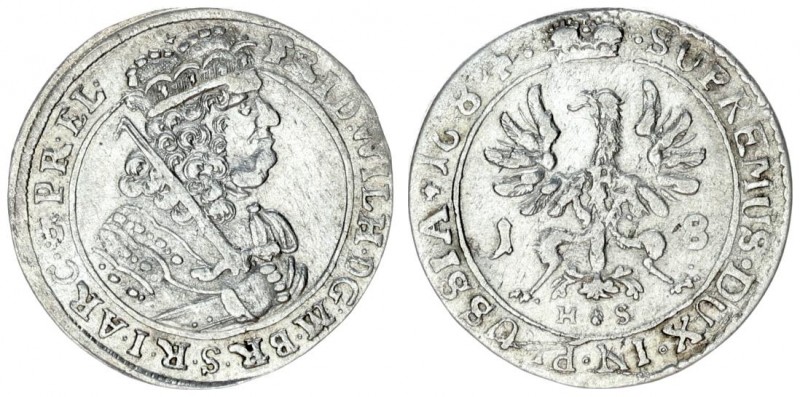 Germany Brandenburg Prussia 1 Ort 1684 HS. Konigsberg. Frederick William (1640-1...