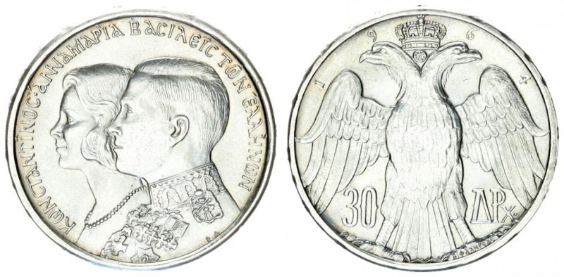 Greece 30 Drachmai 1964 Constantine II(1964-1973) Commemorating the "Marriage of...