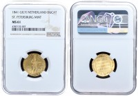 Netherlands 1 Ducat 1841 St. Petersburg Mint. Imitating a gold Ducat of Willem II Rare Russia 1 Ducat 1841. Russian Empire time of Nikolai I Pavlovich...