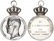 Sweden Royal Patriotic Society Medal 1926 1st Size in Silver Av: GUSTAF V SVERIGES GOT O VEND KONUNG Rev: AF KONGL PATRIOTISKA SALISKAPET AT FOR LANGV...