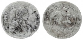 Courland 3 Groszy 1764 ICS Mitau (R7) Rare. Ernst Johann von Biron(1763-1769). Averse: Bust right. Averse Legend: D • G • ERNEST • IOH • IN • .... Rev...