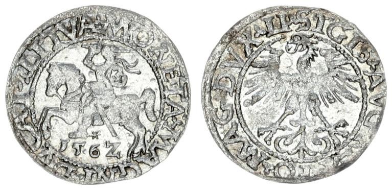 Lithuania 1/2 Grosz 1562 Vilnius. Sigismund II Augustus (1545-1572). Lithuanian ...