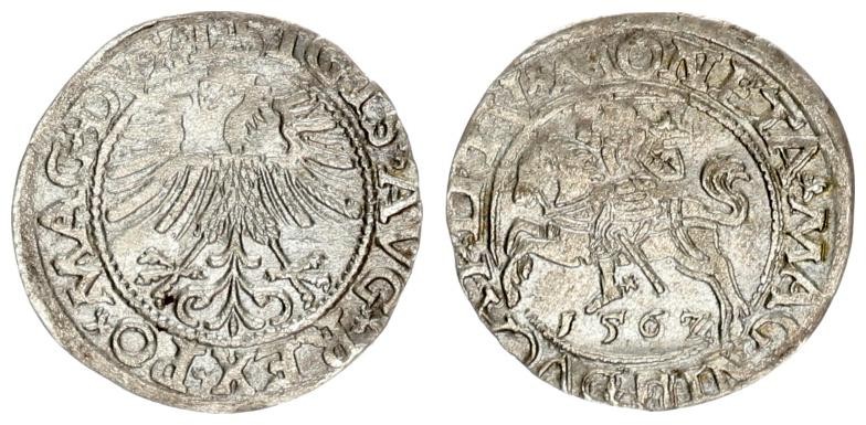 Lithuania 1/2 Grosz 1562 Vilnius. Sigismund II Augustus (1545-1572) - Lithuanian...