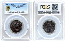 Russia 1 Kopeck 1713 НД Peter I (1699-1725). Averse: St. George on horse. Reverse: Value date. Reverse Legend: RULER OF ALL THE RUSSIAS. Edge plain. C...