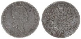 Russia 2 Zlote 1817 IB For Poland "Large head". Alexander I (1801-1825). Averse: Head right. Averse Legend: ...ROS • KROL • POLSKI. Reverse: Crowned a...