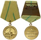 Russia Medal 1943 “For the Defense of Leningrad” - made of brass has the shape of a regular circle with a diameter of 32 mm. On the front side of the ...