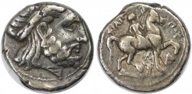 Tetradrachme 3./2. Jahrhundert v. Chr 
Keltische Münzen, PANNONIA. Tetradrachme ca. 3./2. Jahrhundert v. Chr, Silber. 13.93 g. 21.8 mm. vgl. slg. Lan...