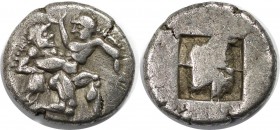 AR Drachm ca 500-463 v.Chr. 
Griechische Münzen, Thrakische Inseln - Thasos. AR Drachm (ca 500-463 v.Chr.), Satyr Vortritt rechts, Durchführung prote...
