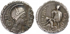 AR Serrate Denarius 71 v. Chr. 
Römische Münzen, MÜNZEN DER RÖMISCHEN REPUBLIK. Später-Denarius-Münzen (ca. 154-41 v. Chr.) - Mn. Aquillius Mn. f. Mn...