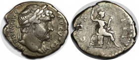 AR Denar 117-138 n. Chr 
Römische Münzen, MÜNZEN DER RÖMISCHEN KAISERZEIT. Hadrianus, 117-138 n. Chr, AR Denar. Silber. 3.01 g. Sehr schön