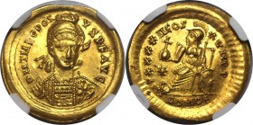 AV Solidus 402-450 n. Chr 
Römische Münzen, MÜNZEN DER RÖMISCHEN KAISERZEIT. Theodosius II., Oströmischer Kaiser (402-450 n. Chr.). AV Solidus (4,49 ...