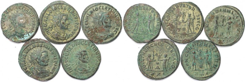 Lot von 5 Münzen 284 - 305 n. Chr 
Römische Münzen, Lots und Sammlungen römisch...