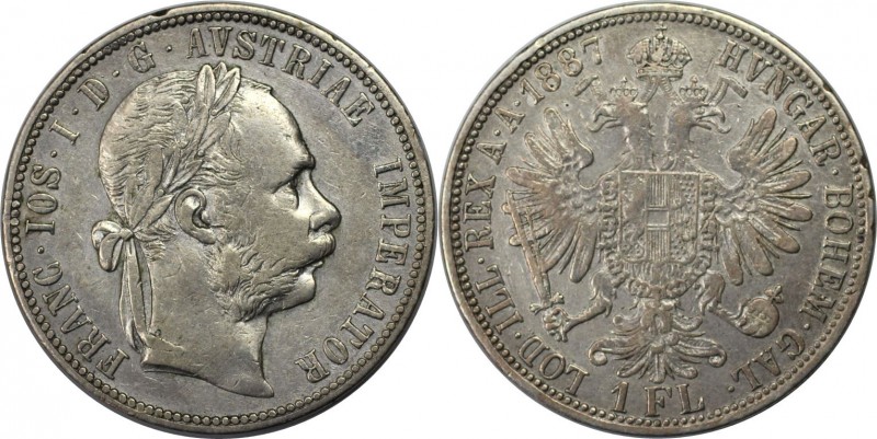 1 Florin (Gulden) 1887 
RDR – Habsburg – Österreich, RÖMISCH-DEUTSCHES REICH. Ö...