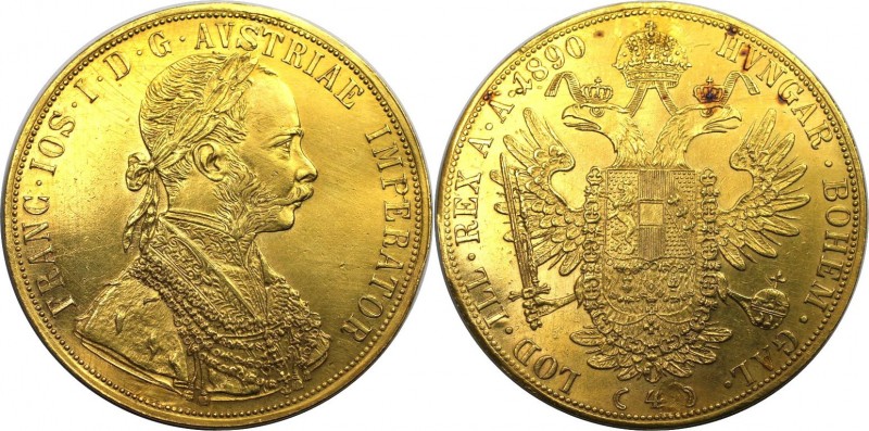 4 Dukaten 1890 
RDR – Habsburg – Österreich, KAISERREICH ÖSTERREICH. Franz Jose...