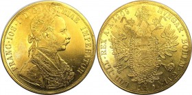 4 Dukaten 1909 
RDR – Habsburg – Österreich, KAISERREICH ÖSTERREICH. Franz Joseph I. (1848-1916). 4 Dukaten 1909, Wien, Gold. Fr: 487, Herinek: 64, J...
