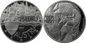 Medaille 1997 
RDR – Habsburg – Österreich, REPUBLIK ÖSTERREICH. DER KUSS von KLIMT. Medaille "25 Euro" 1997, Silber. KM # M14. Polierte Platte