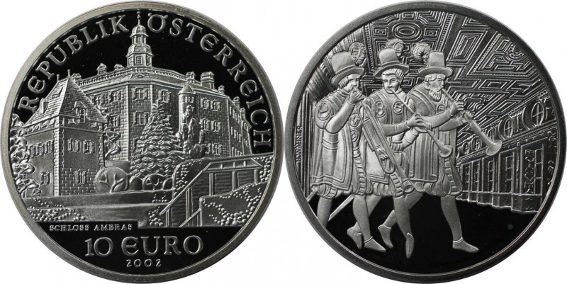 10 Euro 2002 
RDR – Habsburg – Österreich, REPUBLIK ÖSTERREICH. Schloss Ambras....