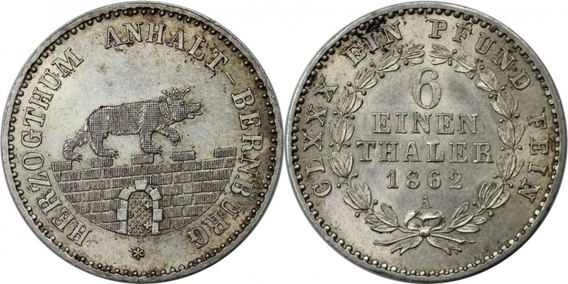 1/6 Taler 1862 A
Altdeutsche Münzen und Medaillen, ANHALT-BERNBURG. Alexander C...