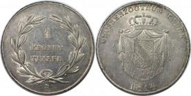 Kronentaler 1814 D
Altdeutsche Münzen und Medaillen, BADEN - DURLACH. Kronentaler 1814 D, Silber. KM 163, AKS 24. Sehr schön-vorzüglich