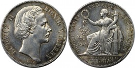Siegestaler 1871 
Altdeutsche Münzen und Medaillen, BAYERN / BAVARIA. Ludwig II. (1864-1886). Siegestaler 1871, Silber. AKS 188. Fast Stempelglanz
