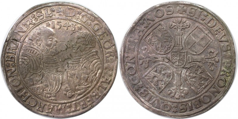 1 Gulden 1543 
Altdeutsche Münzen und Medaillen, BRANDENBURG IN FRANKEN. Georg ...