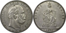 Siegestaler 1871 A
Altdeutsche Münzen und Medaillen, BRANDENBURG IN PREUSSEN. Wilhelm I. (1861-1888). Siegestaler 1871 A, Silber. KM 500, Jaeger 99, ...