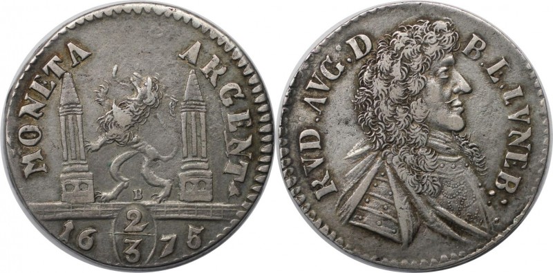 2/3 Taler 1675 B
Altdeutsche Münzen und Medaillen, BRAUNSCHWEIG - STADT. 2/3 Ta...