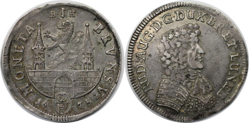 2/3 Taler 1675 BH
Altdeutsche Münzen und Medaillen, BRAUNSCHWEIG - STADT. 2/3 T...