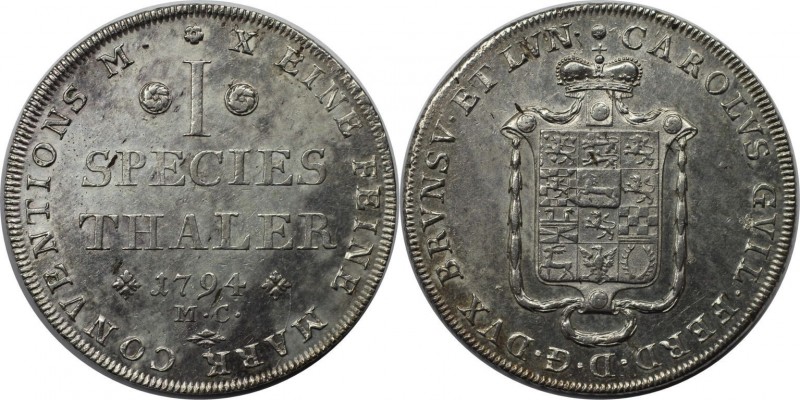 Taler 1794 MC
Altdeutsche Münzen und Medaillen, BRAUNSCHWEIG-WOLFSBURG. Karl Wi...
