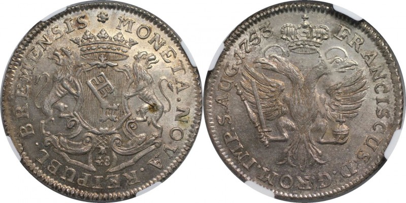 48 Grote (2/3 Taler) 1753 
Altdeutsche Münzen und Medaillen, BREMEN. Freie Stad...