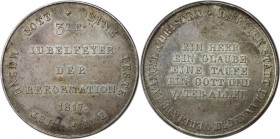 Silbermedaille 1817 
Altdeutsche Münzen und Medaillen, FRANKFURT - STADT. a.d. 300 Jf. der Reformation. Silbermedaille 1817, Silber. 21.66 g. 39 mm. ...