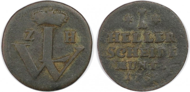 1 Heller Scheidemüntz 1752 LW ZH
Altdeutsche Münzen und Medaillen, HESSEN - KAS...