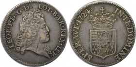 1/2 Taler 1724 
Altdeutsche Münzen und Medaillen, LORRAINE. Leopold I. 1/2 Taler 1724, Silber. KM 103. Sehr schön+