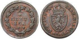 1/4 Kreuzer 1814 L
Altdeutsche Münzen und Medaillen, NASSAU. Friedrich August (1803-1816). 1/4 Kreuzer 1814 L, Kupfer. KM 9. Sehr schön