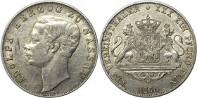 Taler 1860 
Altdeutsche Münzen und Medaillen, NASSAU. Adolph (1839-1866). Taler 1860, Silber. KM 75, AKS 63, Jaeger 60. Vorzüglich