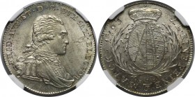 1/3 Taler (1/2 Gulden) 1793 IEC
Altdeutsche Münzen und Medaillen, SACHSEN. Friedrich August III. 1/3 Taler (1/2 Gulden) 1793 IEC, Dresden. Silber. KM...