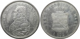Taler 1826 S
Altdeutsche Münzen und Medaillen, SACHSEN. August III./I. (1763-1827). Taler 1826 S, Silber. KM #1096. AKS 30. Sehr schön-vorzüglich, Kl...