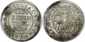 1/12 Taler 1694 EPH
Altdeutsche Münzen und Medaillen, SACHSEN - ALBERTINE. Johann Georg IV. (1691-1694). 1/12 Taler 1694 EPH, Leipzig. Silber. Slg. M...
